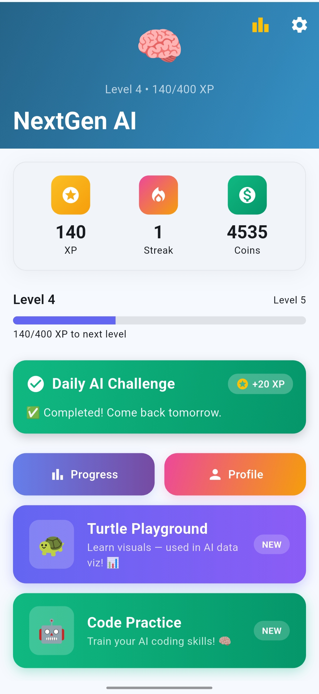 NextGen AI App Interface